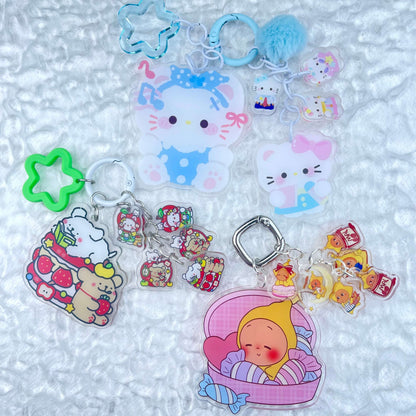 [Anniversary Celebration] Cute Acrylic Pads Grape Chain Various Style Keychains-Celebration Special Price!