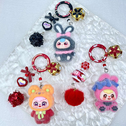 [New Arrival] Premium Handmade Newest Standing/Sitting Cutie Keychain- with New Fluffy Style & Special Launch Fruit Play