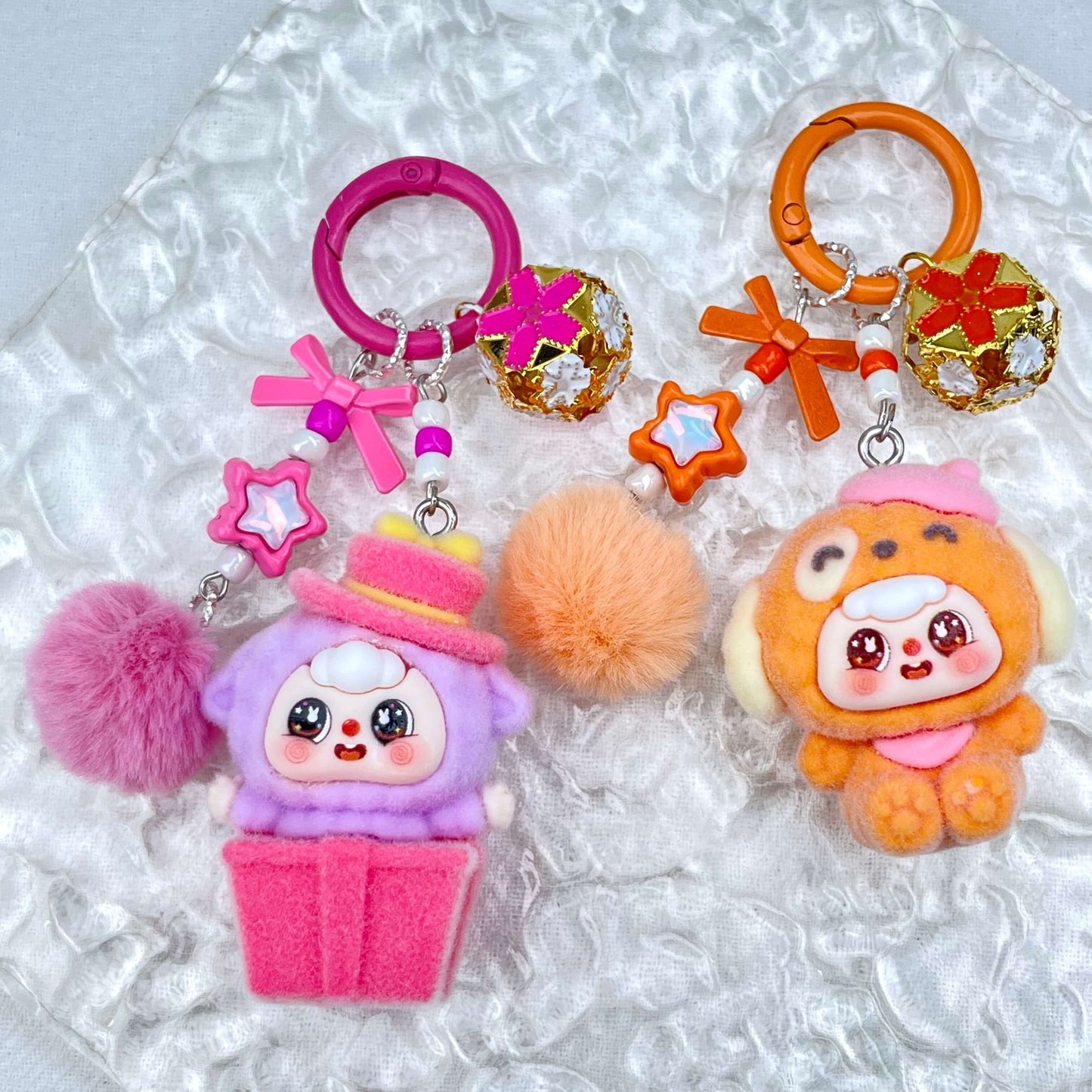 [New Arrival] Premium Handmade Newest Standing/Sitting Cutie Keychain- with New Fluffy Style & Special Launch Fruit Play