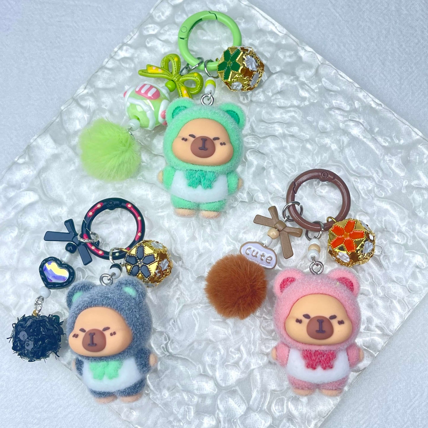 [New Arrival] Premium Handmade Newest Standing/Sitting Cutie Keychain- with New Fluffy Style & Special Launch Fruit Play