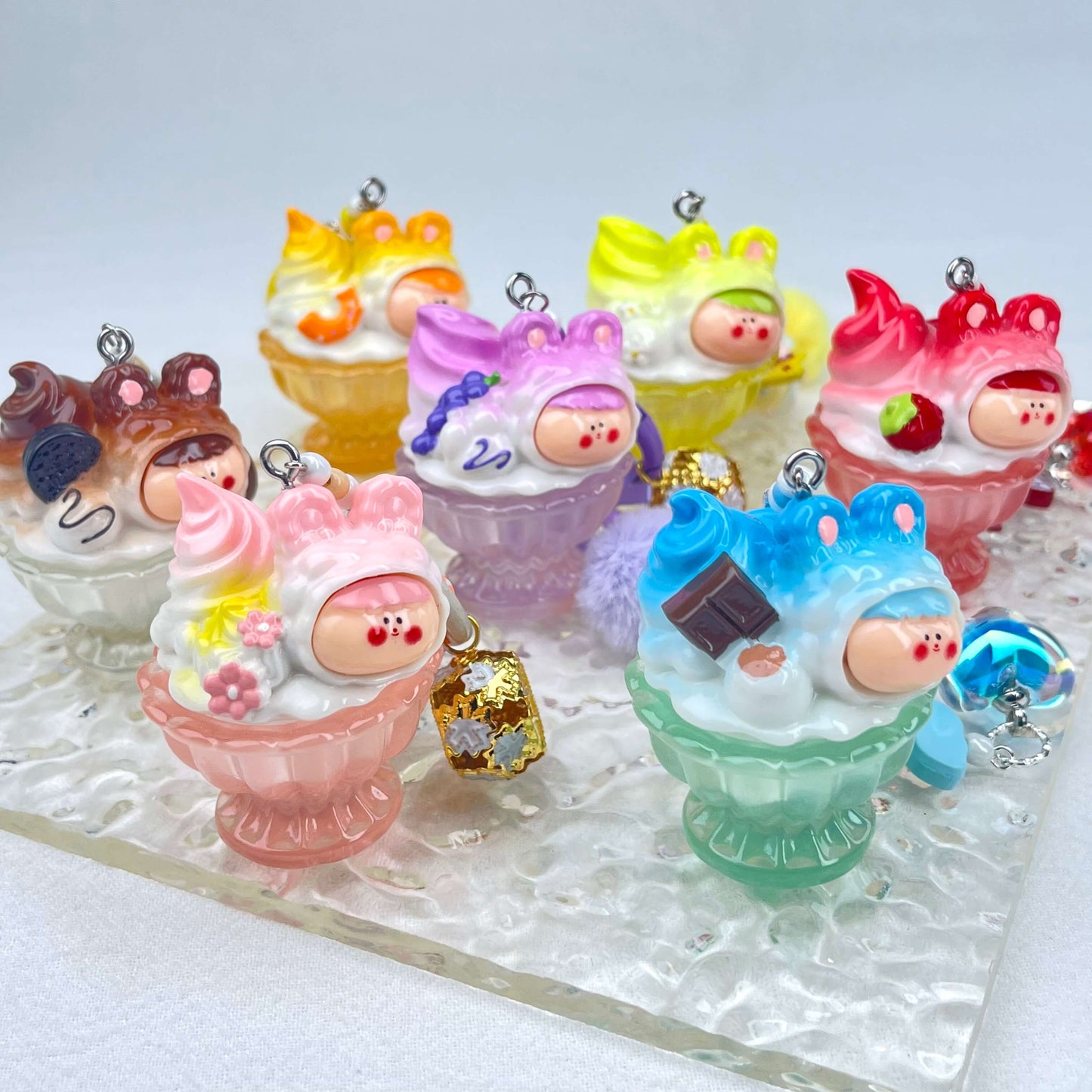 [New Arrival] Premium Handmade Newest Standing/Sitting Cutie Keychain- with New Fluffy Style & Special Launch Fruit Play