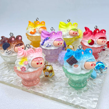 [New Arrival] Premium Handmade Newest Standing/Sitting Cutie Keychain- with New Fluffy Style & Special Launch Fruit Play