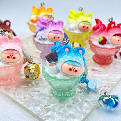 [New Arrival] Premium Handmade Newest Standing/Sitting Cutie Keychain- with New Fluffy Style & Special Launch Fruit Play