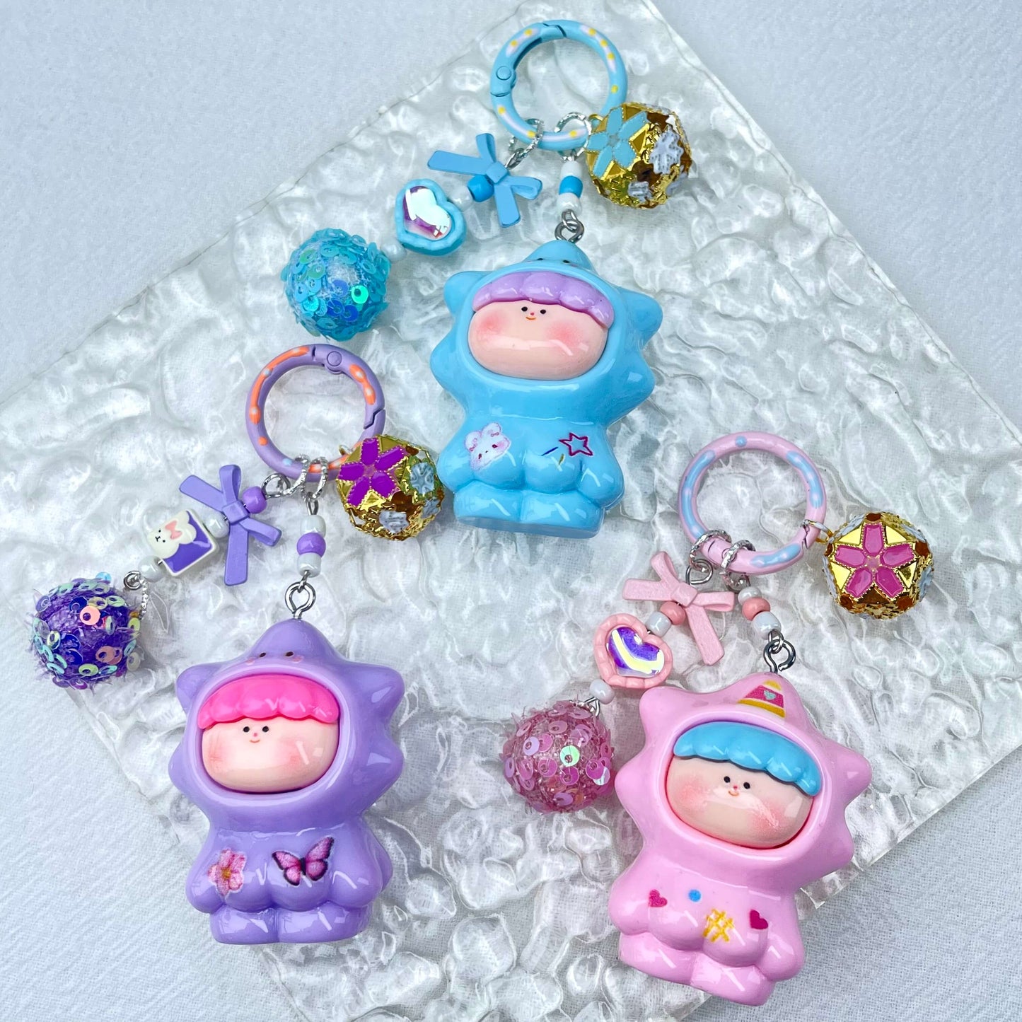 [New Arrival] Premium Handmade Newest Standing/Sitting Cutie Keychain- with New Fluffy Style & Special Launch Fruit Play