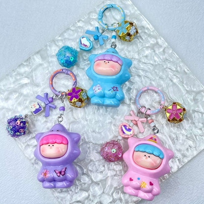 [New Arrival] Premium Handmade Newest Standing/Sitting Cutie Keychain- with New Fluffy Style & Special Launch Fruit Play