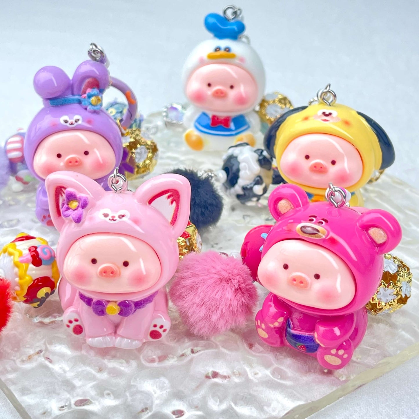 [New Arrival] Premium Handmade Newest Standing/Sitting Cutie Keychain- with New Fluffy Style & Special Launch Fruit Play