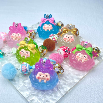 [New Arrival] Premium Handmade Newest Standing/Sitting Cutie Keychain- with New Fluffy Style & Special Launch Fruit Play