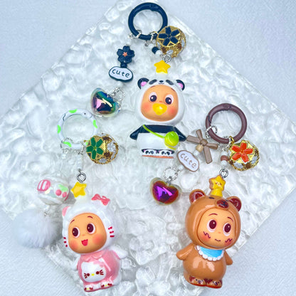 [New Arrival] Premium Handmade Newest Standing/Sitting Cutie Keychain- with New Fluffy Style & Special Launch Fruit Play