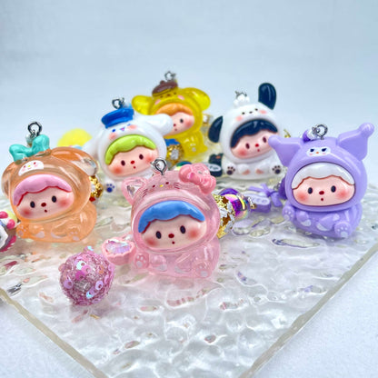 [New Arrival] Premium Handmade Newest Standing/Sitting Cutie Keychain- with New Fluffy Style & Special Launch Fruit Play