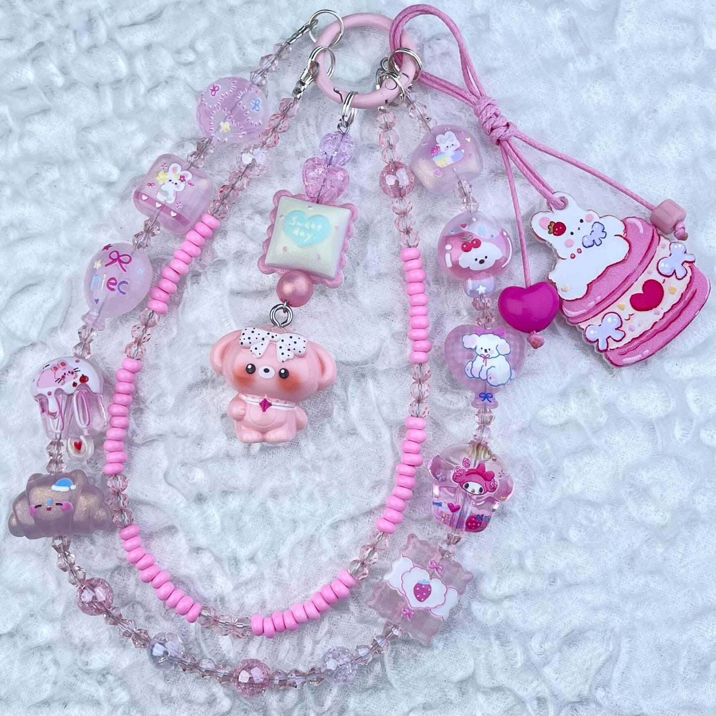 [Anniversary Celebration] Very Colorful Dopamine Color Patterns Double Chain Phone Chains-Celebration Special Price!-ONLY BATCH
