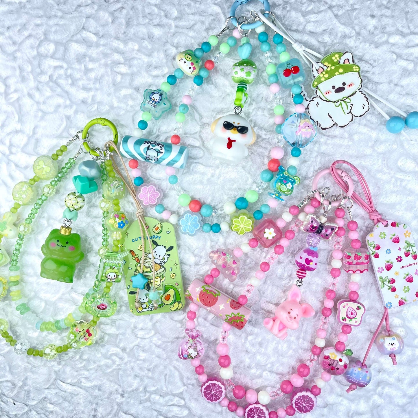 [Anniversary Celebration] Very Colorful Dopamine Color Patterns Double Chain Phone Chains-Celebration Special Price!-ONLY BATCH