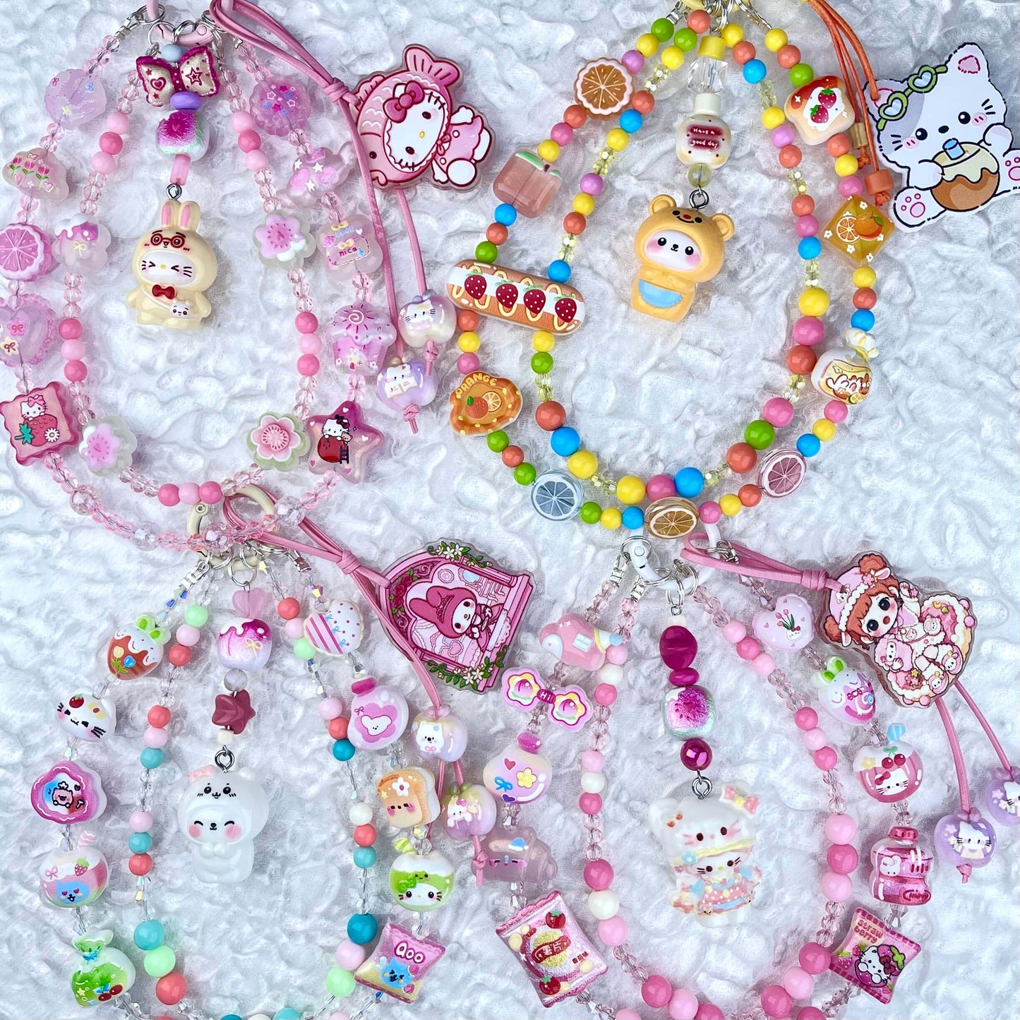 [Anniversary Celebration] Very Colorful Dopamine Color Patterns Double Chain Phone Chains-Celebration Special Price!-ONLY BATCH