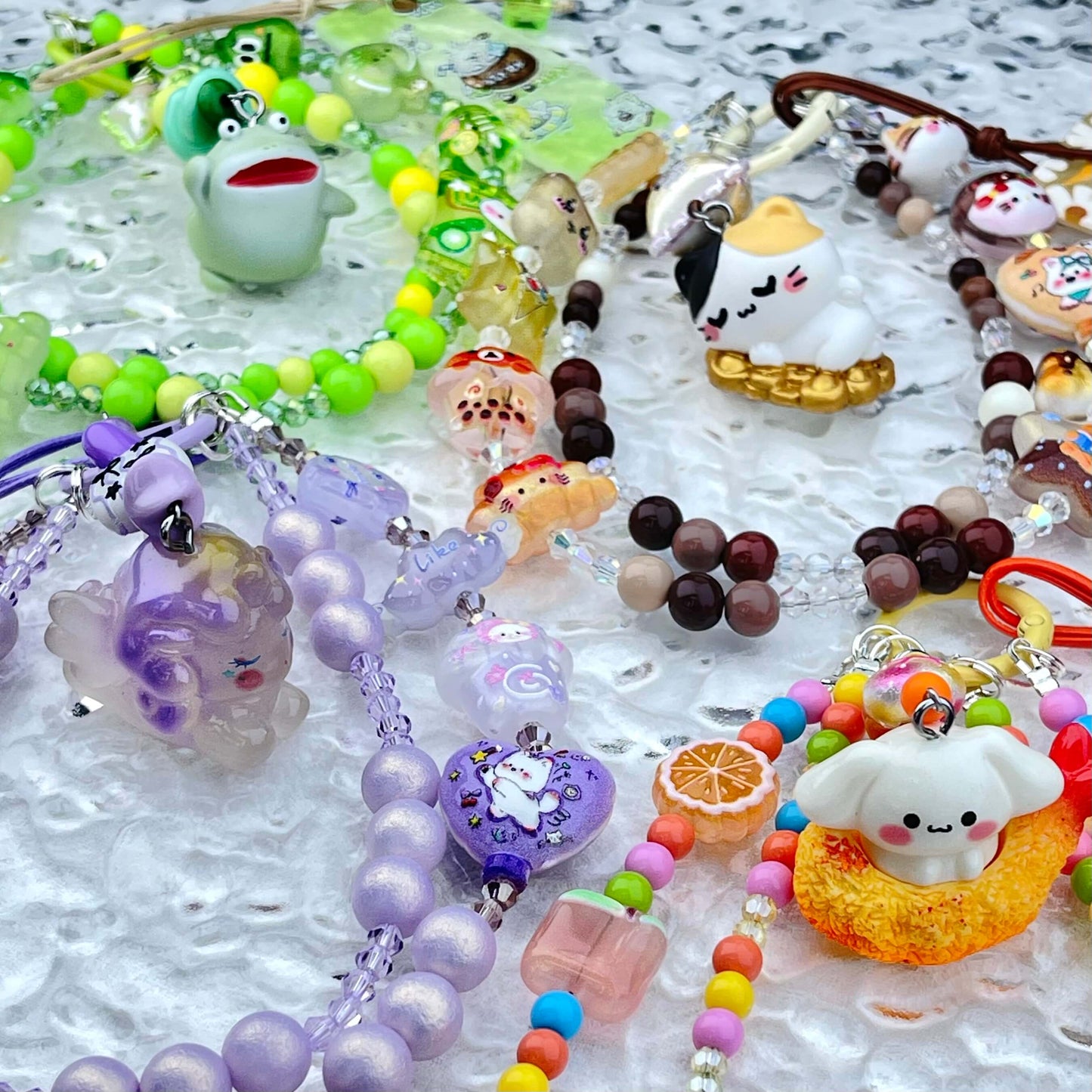 [Anniversary Celebration] Very Colorful Dopamine Color Patterns Double Chain Phone Chains-Celebration Special Price!-ONLY BATCH