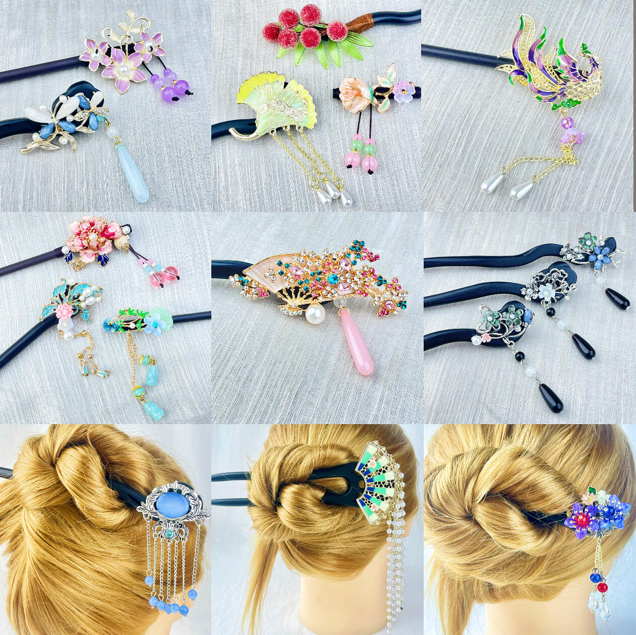 [New Batch] Beautiful Flower Blossom Chinese Traditional Style Hair Sticks-Premium Blossom Edition Newly Added!