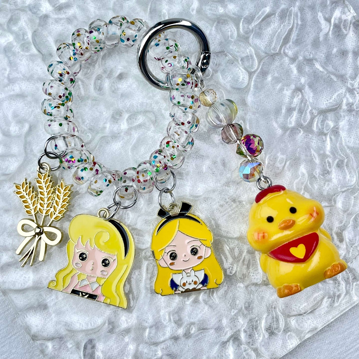 [Holiday Celebration] Premium Kawaii Cutie Glittering Elastic Wire Bag Decor and Phone Chain-Special Launch Price!