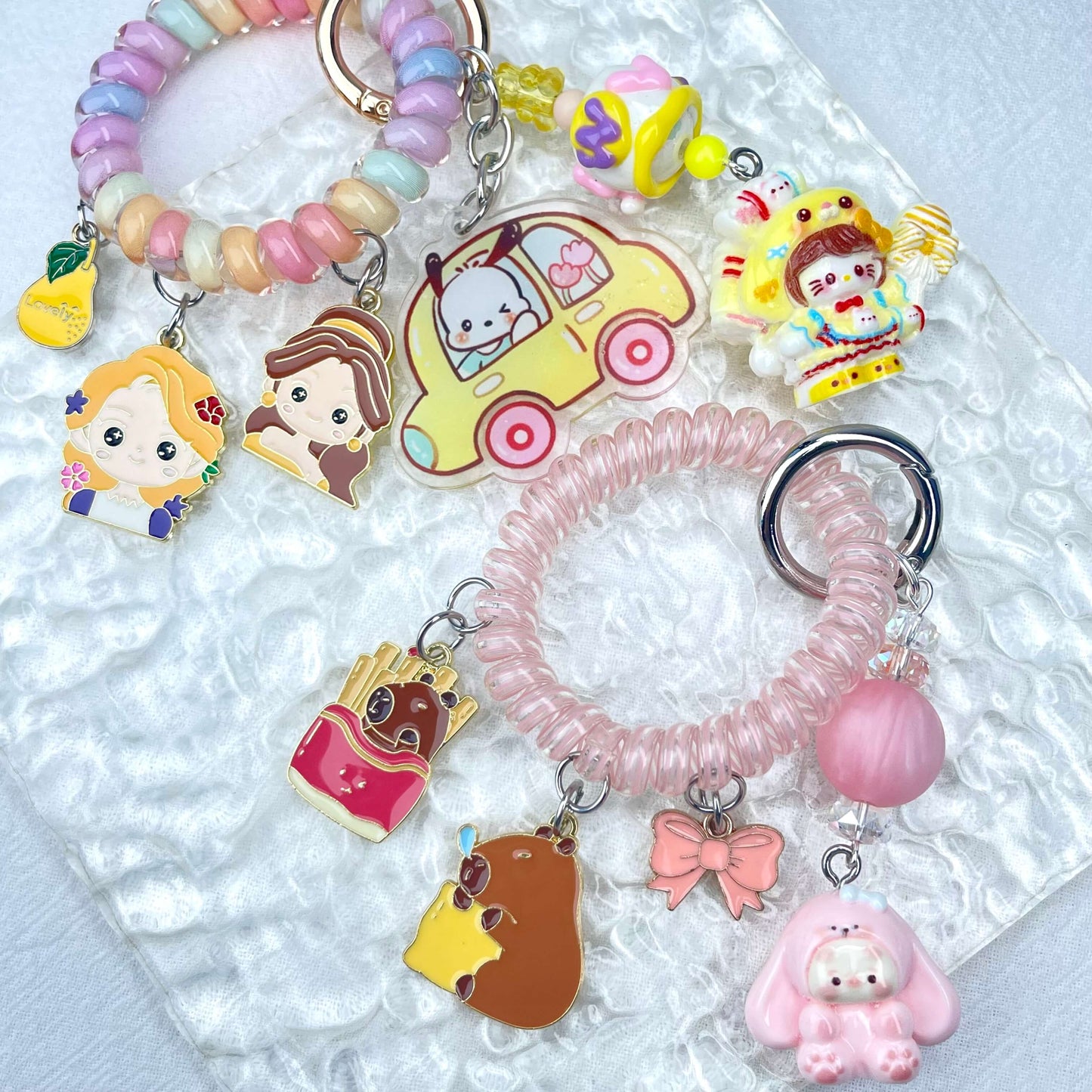 [Holiday Celebration] Premium Kawaii Cutie Glittering Elastic Wire Bag Decor and Phone Chain-Special Launch Price!
