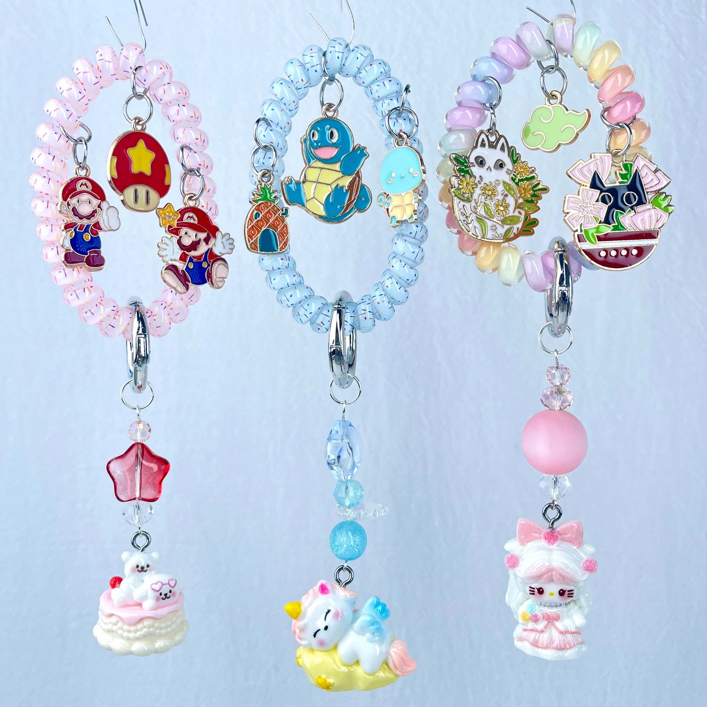 [Holiday Celebration] Premium Kawaii Cutie Glittering Elastic Wire Bag Decor and Phone Chain-Special Launch Price!
