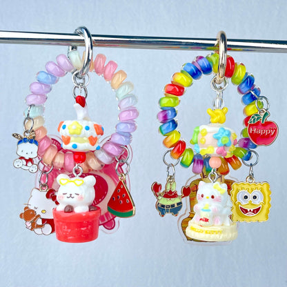 [Holiday Celebration] Premium Kawaii Cutie Glittering Elastic Wire Bag Decor and Phone Chain-Special Launch Price!