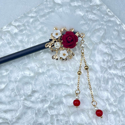 [Holiday Celebration] Beautiful Flower Blossom Chinese Traditional Style Hair Sticks-New Fluffy Styles Added!