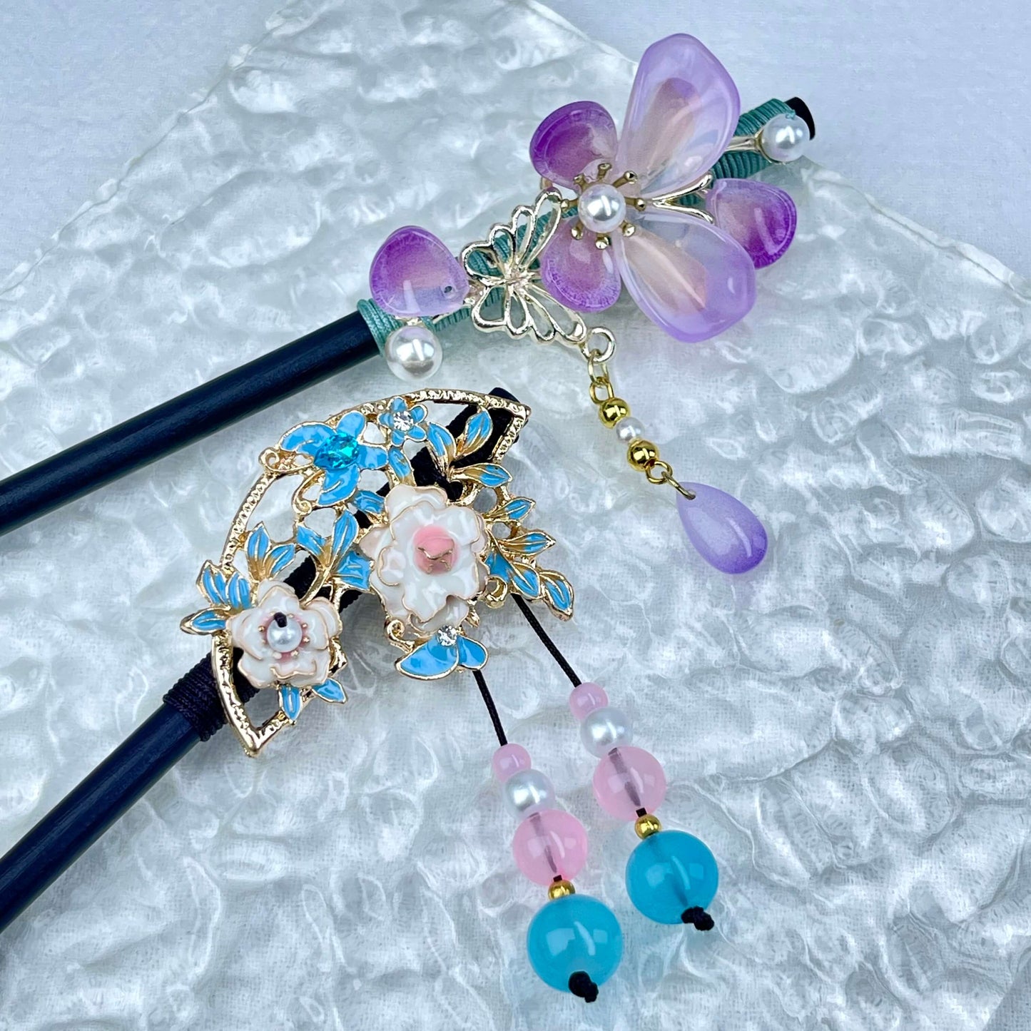 [Holiday Celebration] Beautiful Flower Blossom Chinese Traditional Style Hair Sticks-New Fluffy Styles Added!