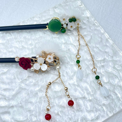 [Holiday Celebration] Beautiful Flower Blossom Chinese Traditional Style Hair Sticks-New Fluffy Styles Added!
