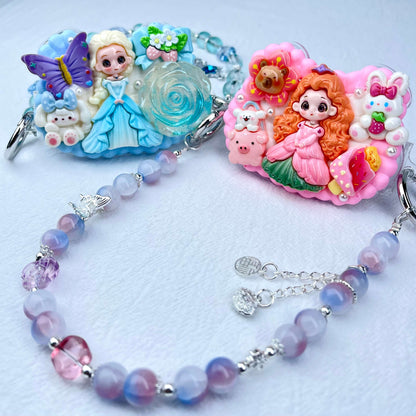 [Holiday Celebration] Kawaii Cream Gel and Glittering Rhinestones Mixes Styles Phone Clip with Phone Chain/Cross-body Chain