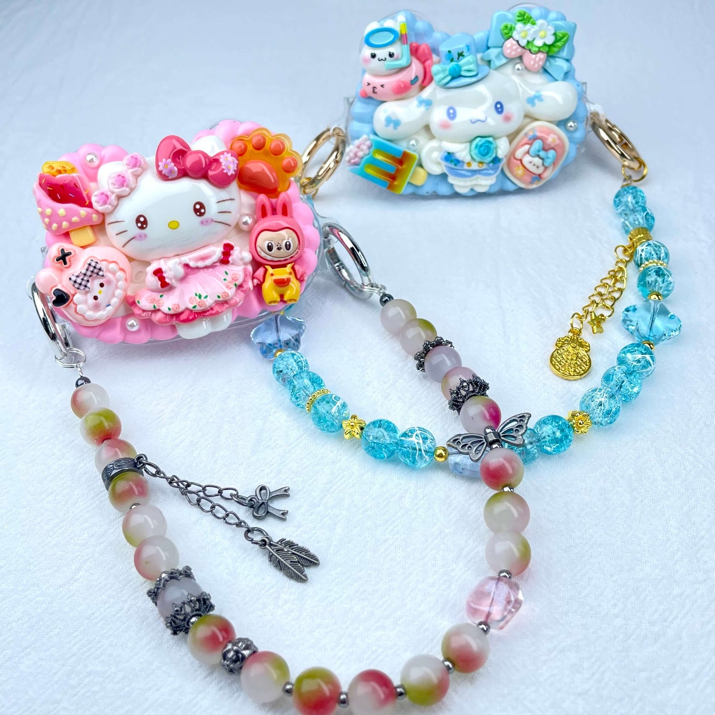 [Holiday Celebration] Kawaii Cream Gel and Glittering Rhinestones Mixes Styles Phone Clip with Phone Chain/Cross-body Chain