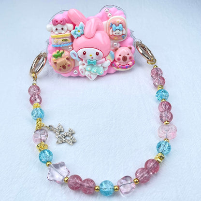 [Holiday Celebration] Kawaii Cream Gel and Glittering Rhinestones Mixes Styles Phone Clip with Phone Chain/Cross-body Chain