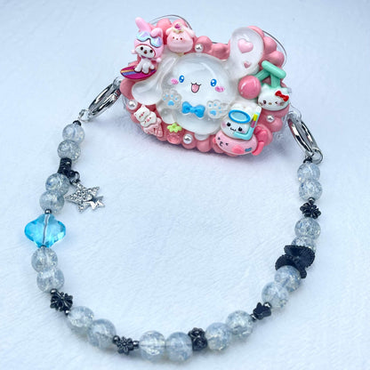 [Holiday Celebration] Kawaii Cream Gel and Glittering Rhinestones Mixes Styles Phone Clip with Phone Chain/Cross-body Chain