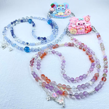 [Holiday Celebration] Kawaii Cream Gel and Glittering Rhinestones Mixes Styles Phone Clip with Phone Chain/Cross-body Chain