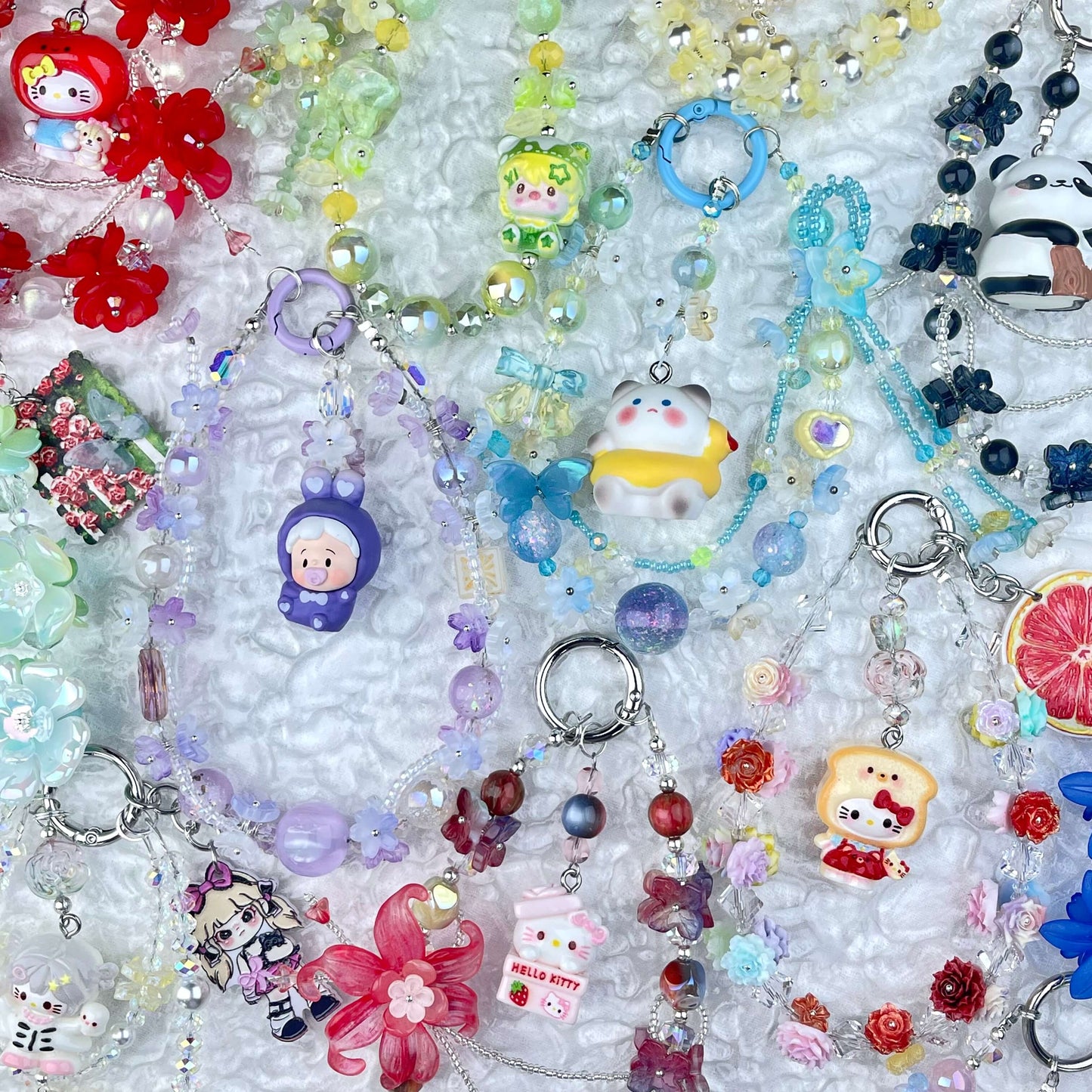 [Anniversary Celebration] Premium Handmade Glittering and Flower Blossom Style Kawaii Cutie Phone Chains-Celebration Special Price!-THIS WEEKEND ONLY