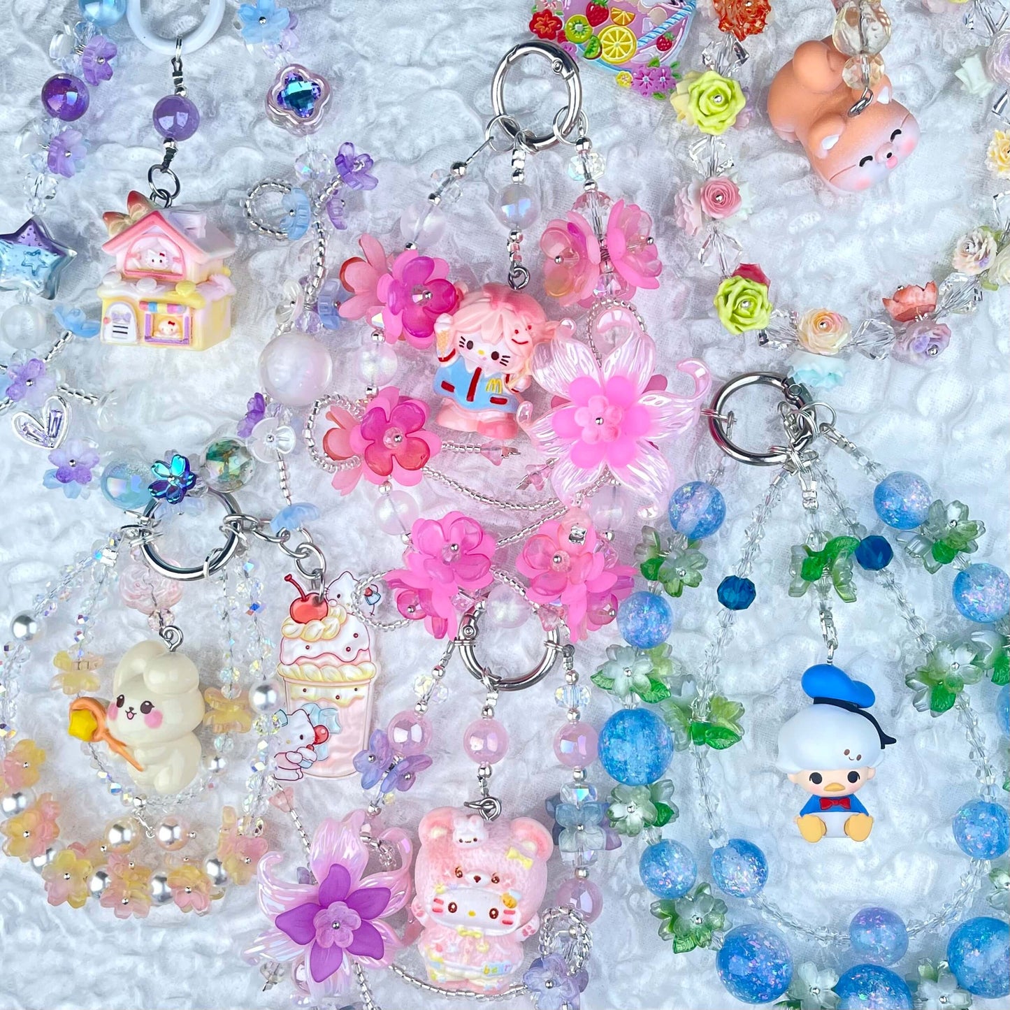 [Anniversary Celebration] Premium Handmade Glittering and Flower Blossom Style Kawaii Cutie Phone Chains-Celebration Special Price!-THIS WEEKEND ONLY