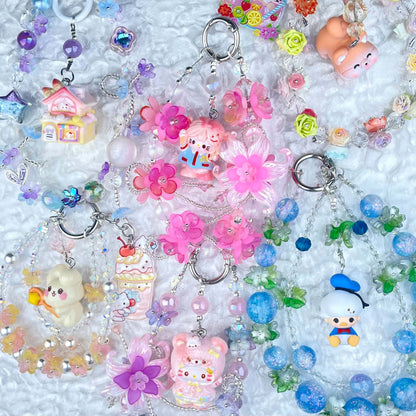 [Anniversary Celebration] Premium Handmade Glittering and Flower Blossom Style Kawaii Cutie Phone Chains-Celebration Special Price!-THIS WEEKEND ONLY
