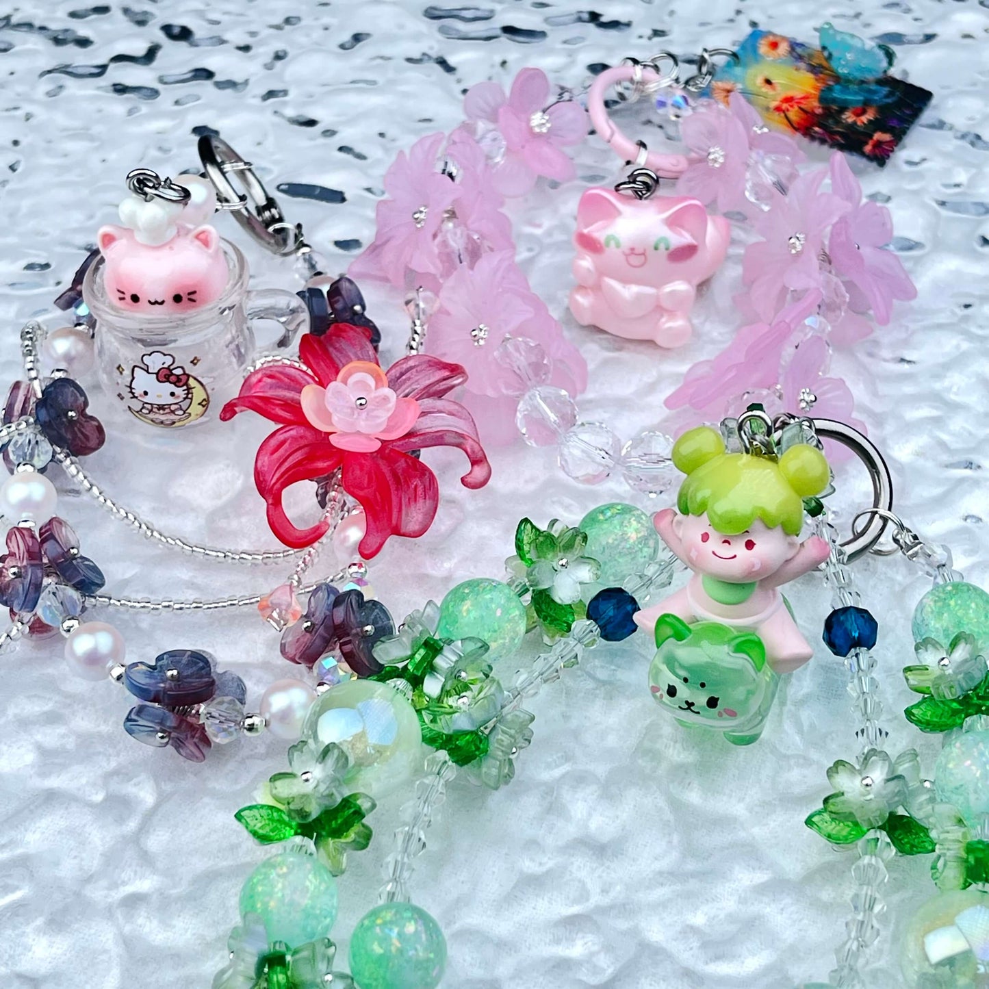 [Anniversary Celebration] Premium Handmade Glittering and Flower Blossom Style Kawaii Cutie Phone Chains-Celebration Special Price!-THIS WEEKEND ONLY