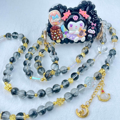 [Holiday Celebration] Kawaii Cream Gel and Glittering Rhinestones Mixes Styles Phone Clip with Phone Chain/Cross-body Chain