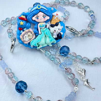 [Holiday Celebration] Kawaii Cream Gel and Glittering Rhinestones Mixes Styles Phone Clip with Phone Chain/Cross-body Chain