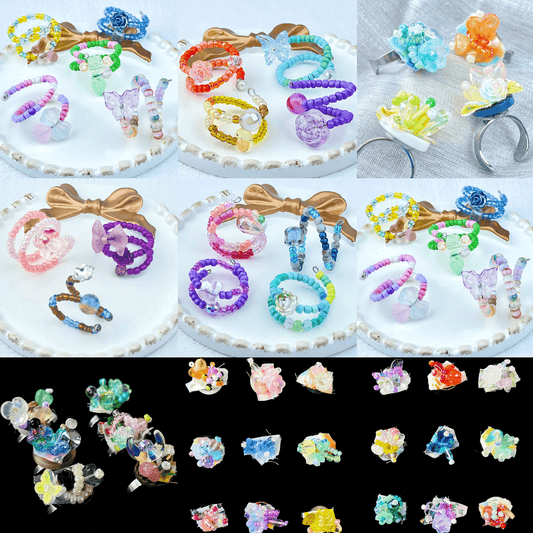 [Live Exclusive] Handmade Mini Beads Boho Button Style/Multi-Ring Mini Beads Style Rings