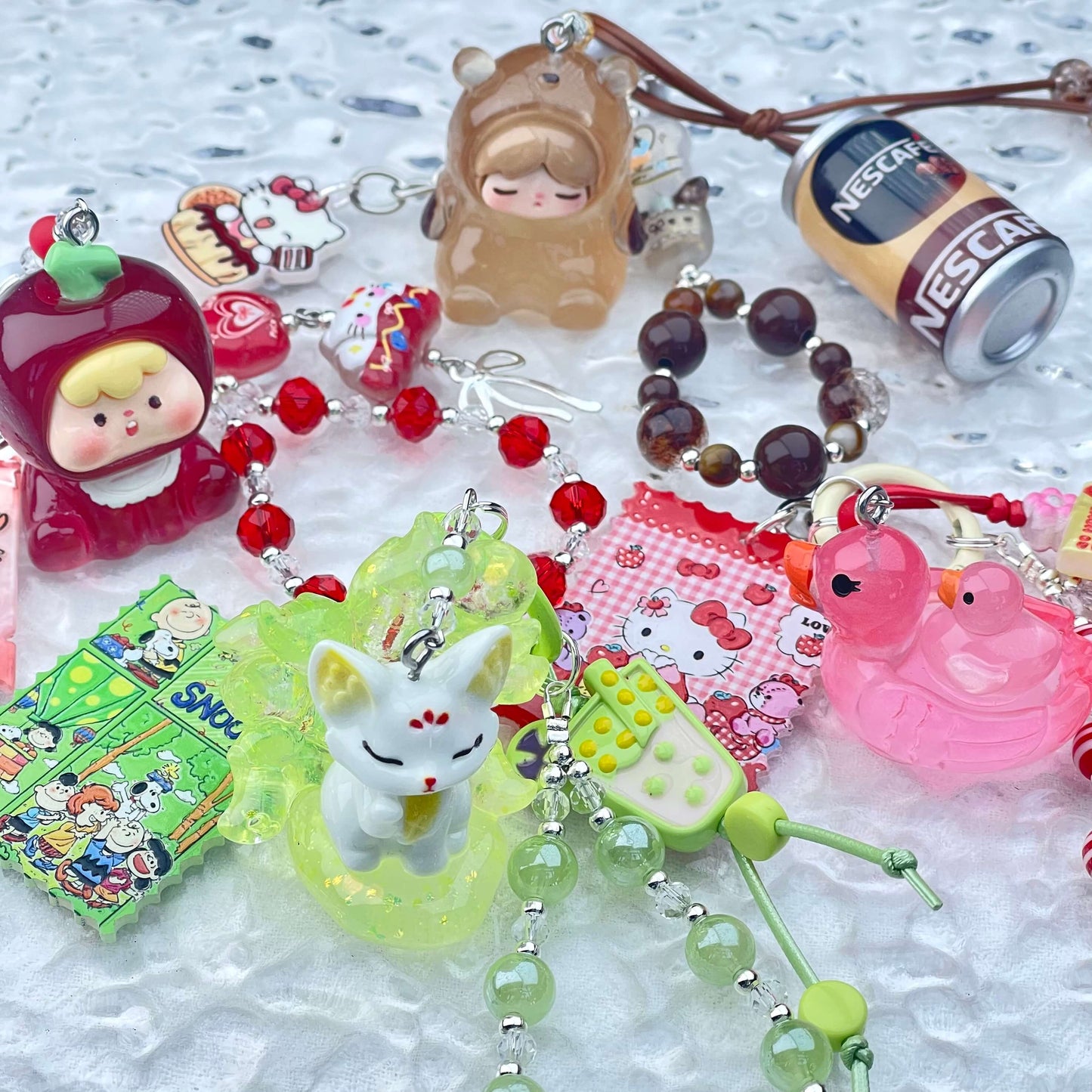 [Anniversary Sale] Colorful Glittering Beads Various Glow-In-the-Dark/Kawaii Decor Phone Chains-Celebration Special Price!