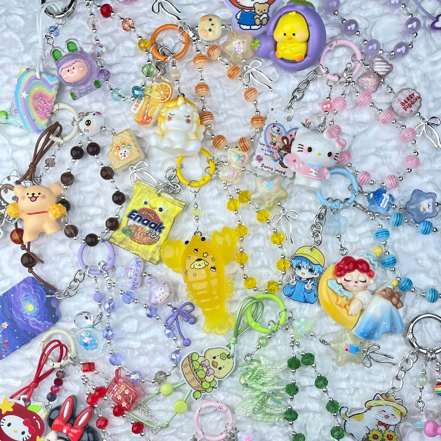 [Anniversary Sale] Colorful Glittering Beads Various Glow-In-the-Dark/Kawaii Decor Phone Chains-Celebration Special Price!