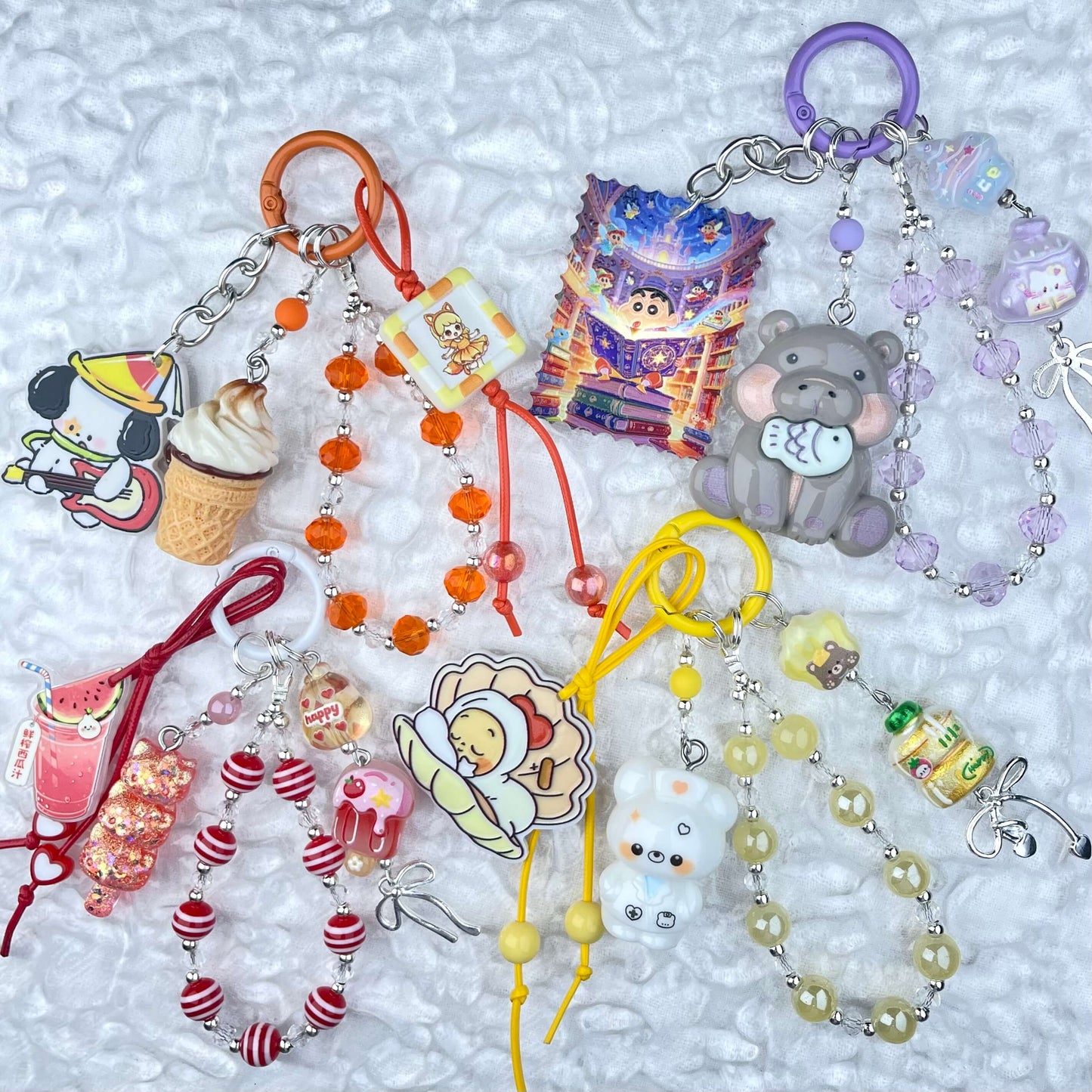 [Anniversary Sale] Colorful Glittering Beads Various Glow-In-the-Dark/Kawaii Decor Phone Chains-Celebration Special Price!