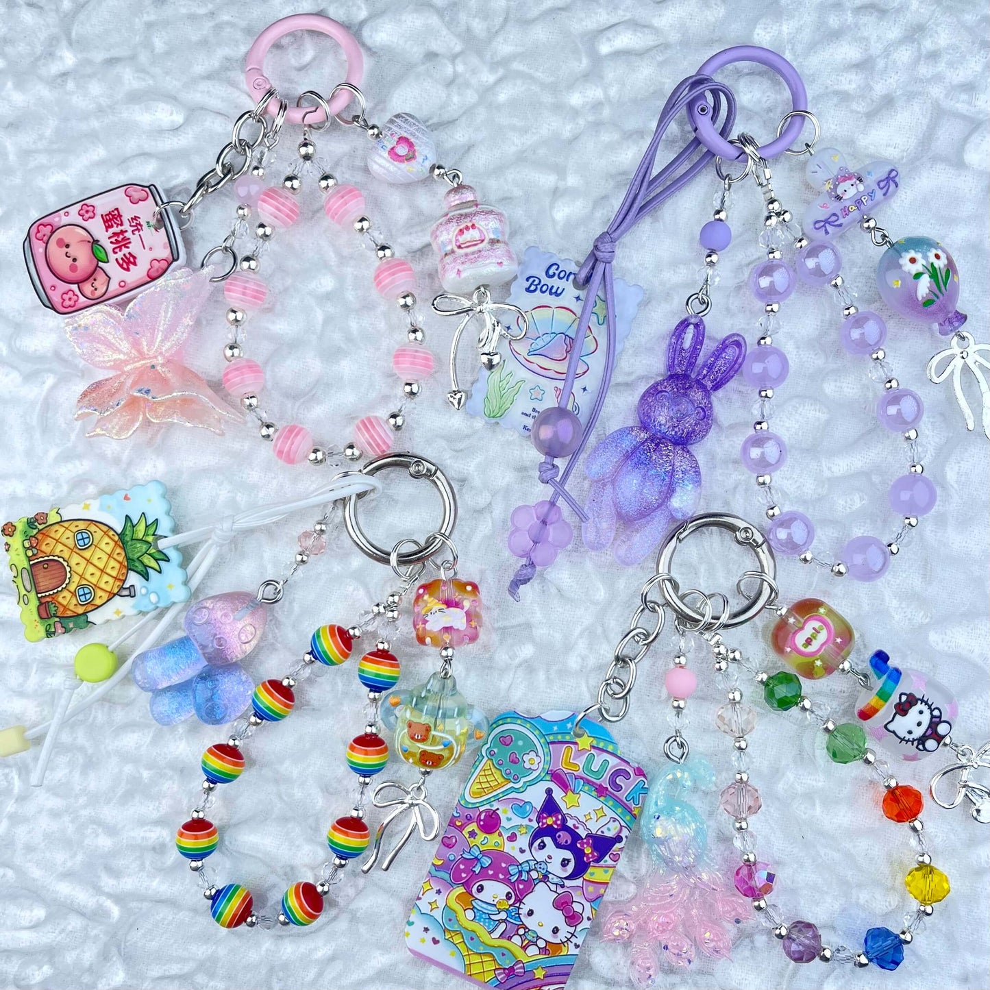 [Anniversary Sale] Colorful Glittering Beads Various Glow-In-the-Dark/Kawaii Decor Phone Chains-Celebration Special Price!