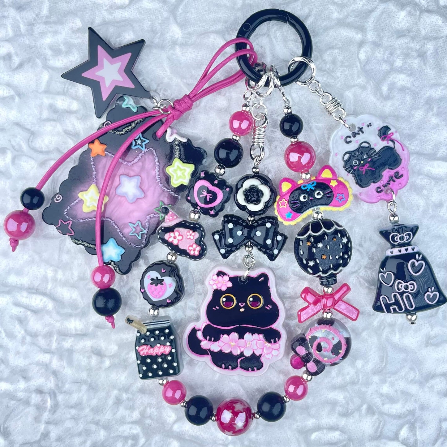 [Anniversary Celebration] Colorful Neon Rainbow Theme Premium Beads and Decor Phone Chains-Celebration Bonus Gift!