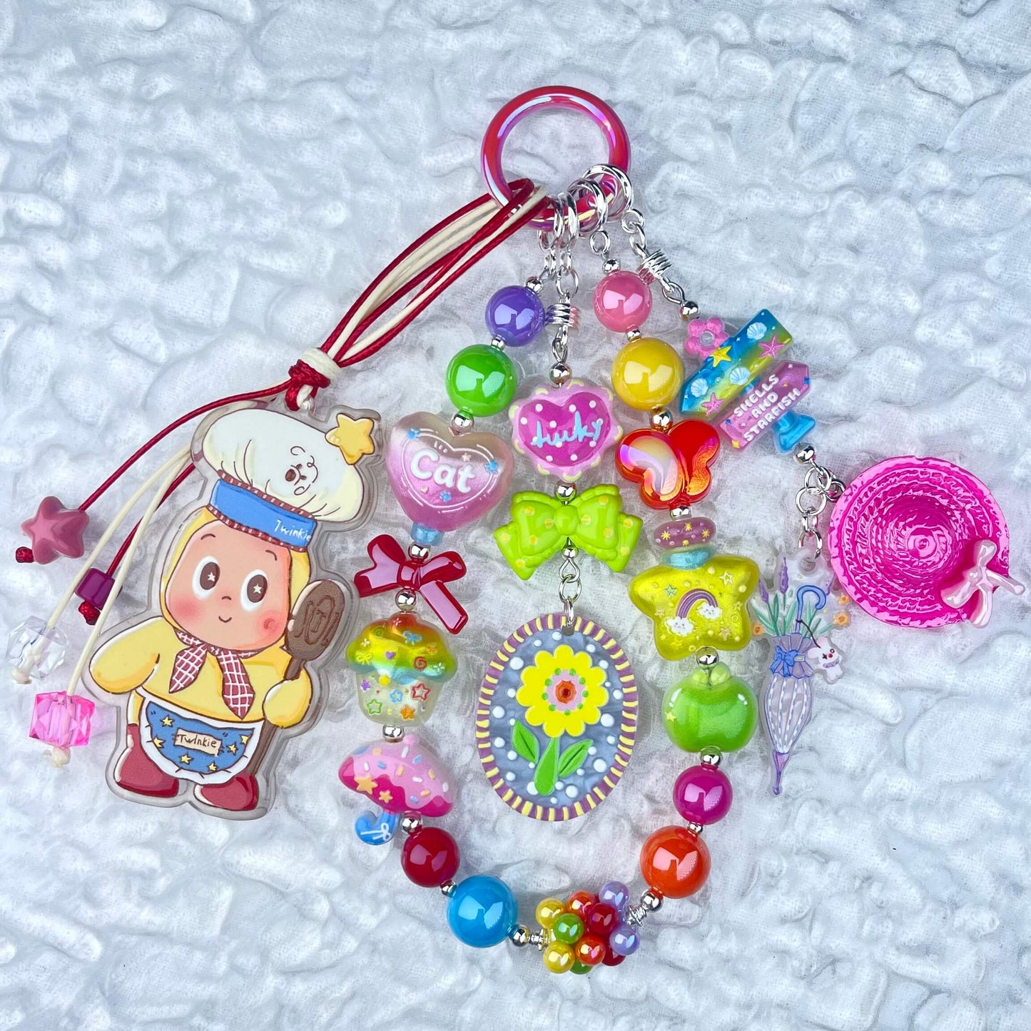 [Anniversary Celebration] Colorful Neon Rainbow Theme Premium Beads and Decor Phone Chains-Celebration Bonus Gift!