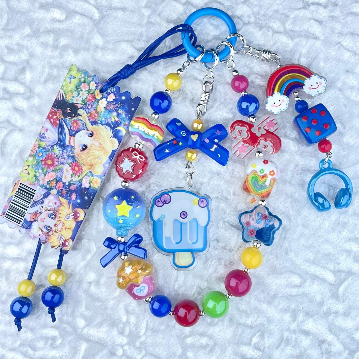 [Anniversary Celebration] Colorful Neon Rainbow Theme Premium Beads and Decor Phone Chains-Celebration Bonus Gift!