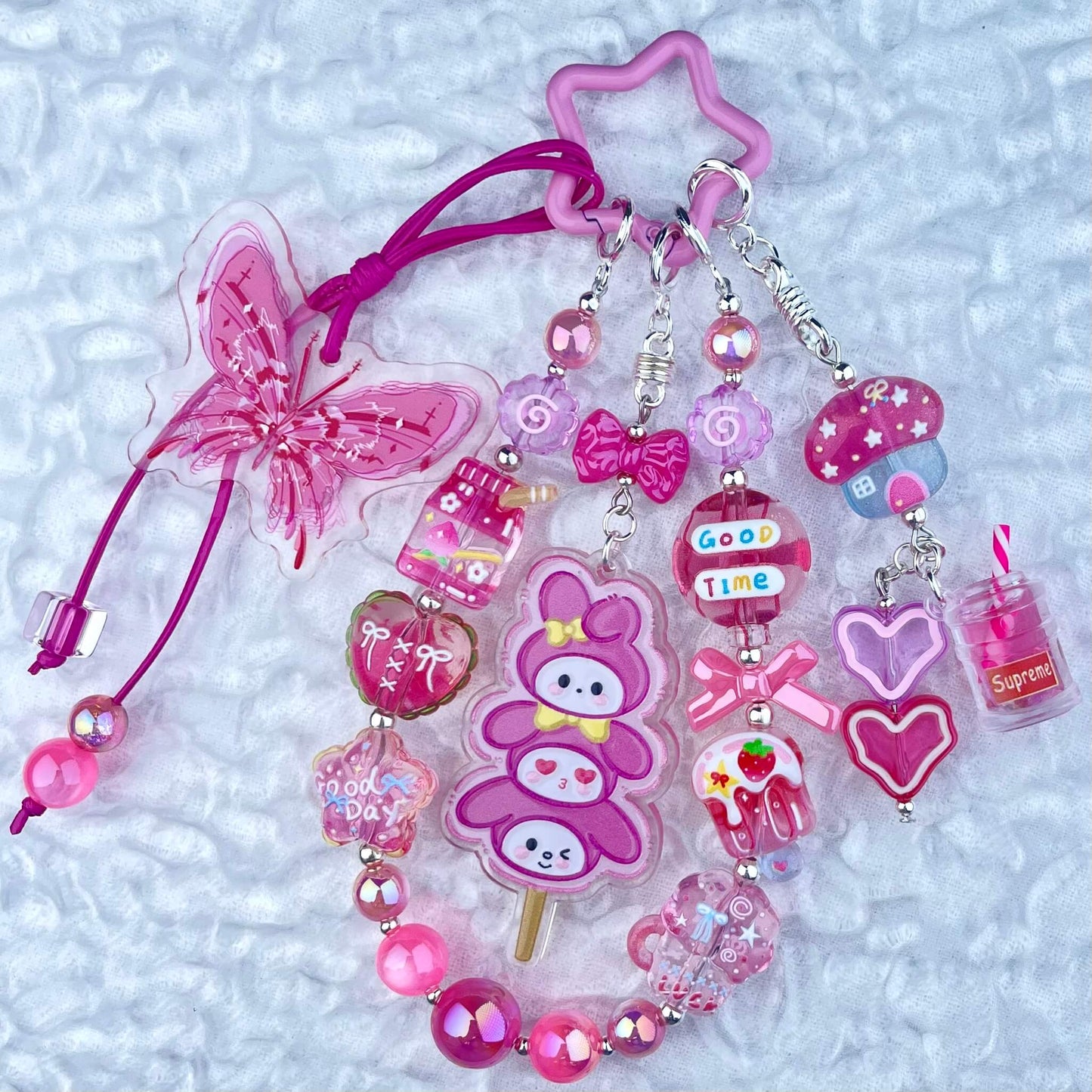 [Anniversary Celebration] Colorful Neon Rainbow Theme Premium Beads and Decor Phone Chains-Celebration Bonus Gift!