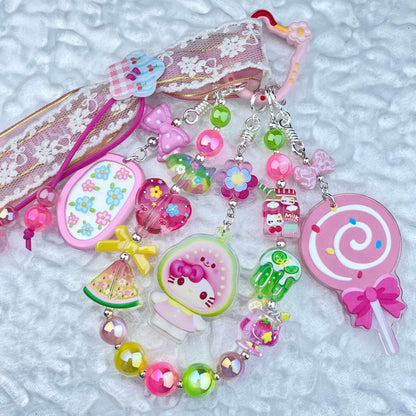 [Anniversary Celebration] Colorful Neon Rainbow Theme Premium Beads and Decor Phone Chains-Celebration Bonus Gift!