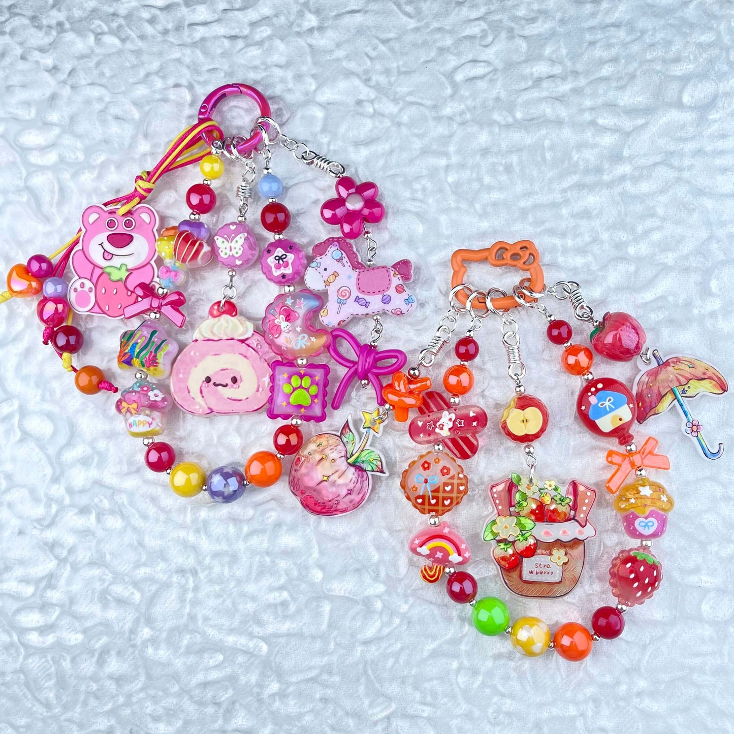 [Anniversary Celebration] Colorful Neon Rainbow Theme Premium Beads and Decor Phone Chains-Celebration Bonus Gift!