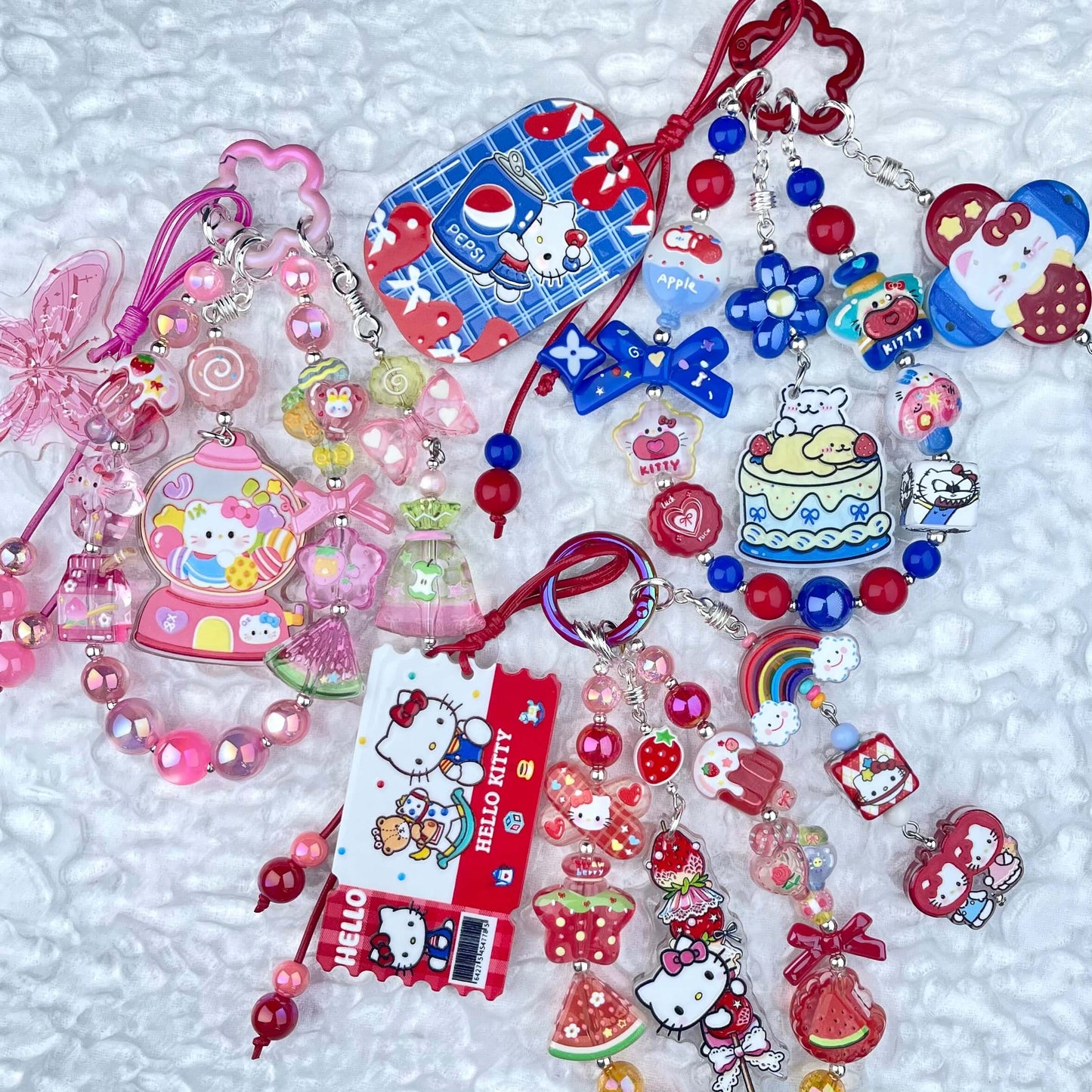 [Anniversary Celebration] Colorful Neon Rainbow Theme Premium Beads and Decor Phone Chains-Celebration Bonus Gift!