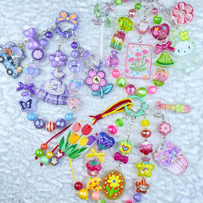 [Anniversary Celebration] Colorful Neon Rainbow Theme Premium Beads and Decor Phone Chains-Celebration Bonus Gift!