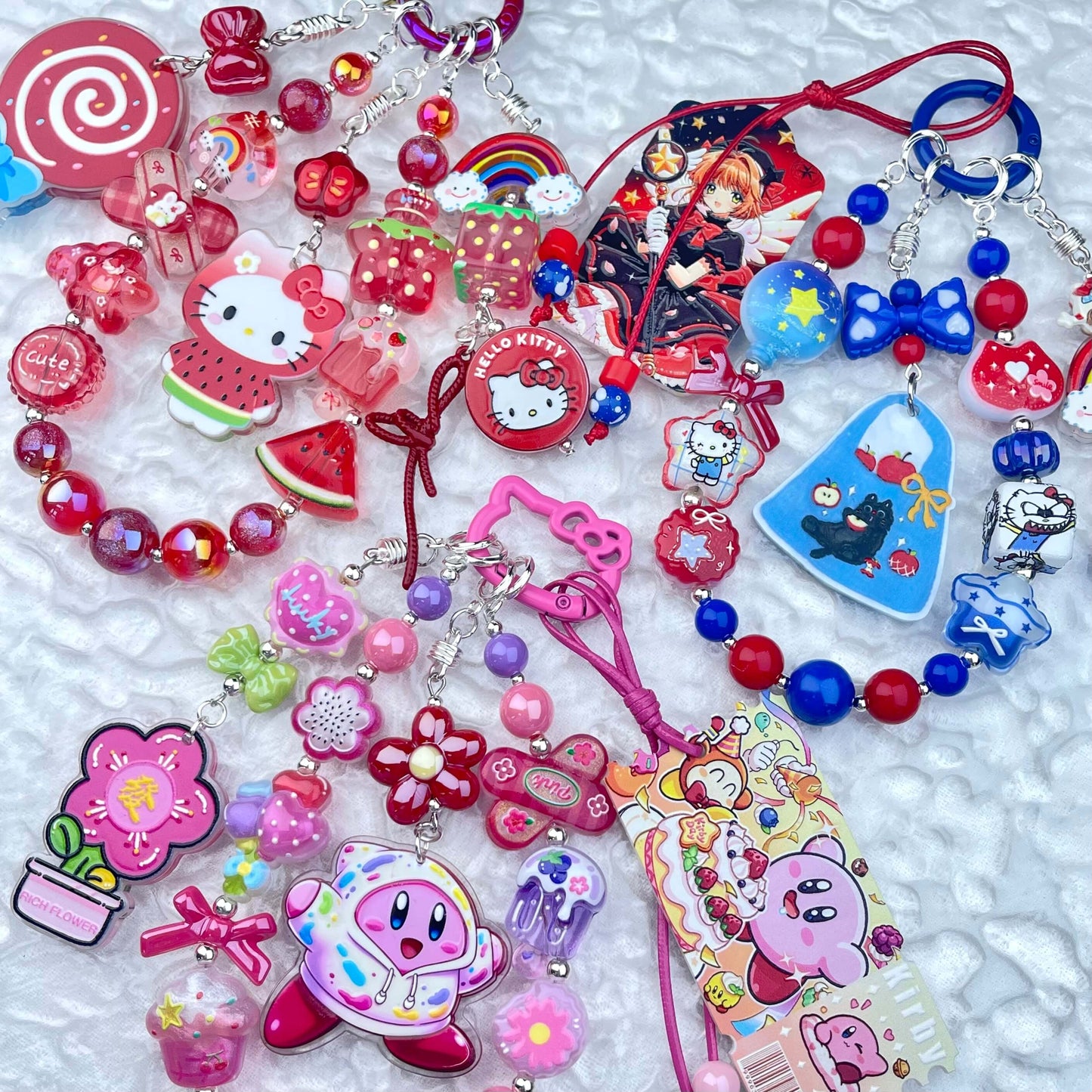 [Anniversary Celebration] Colorful Neon Rainbow Theme Premium Beads and Decor Phone Chains-Celebration Bonus Gift!